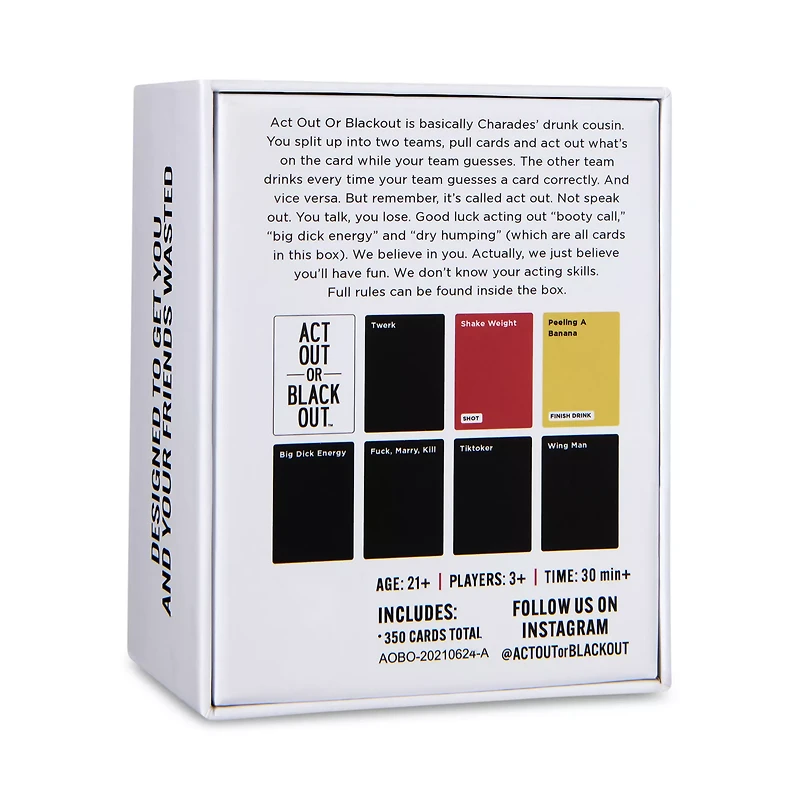 Act Out or Black Out Card Game