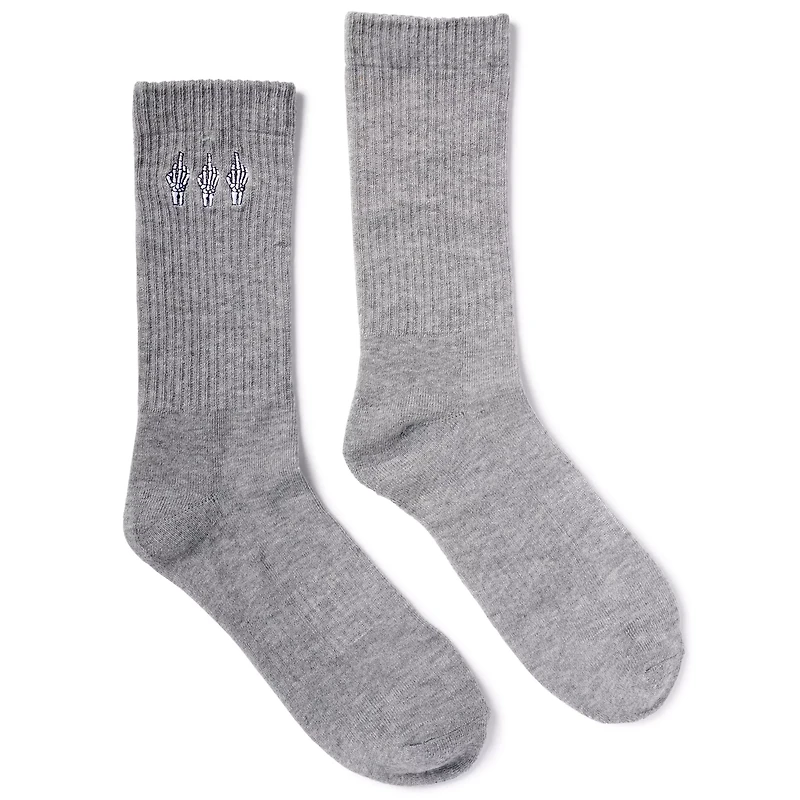 Skeleton Middle Finger Athletic Crew Socks