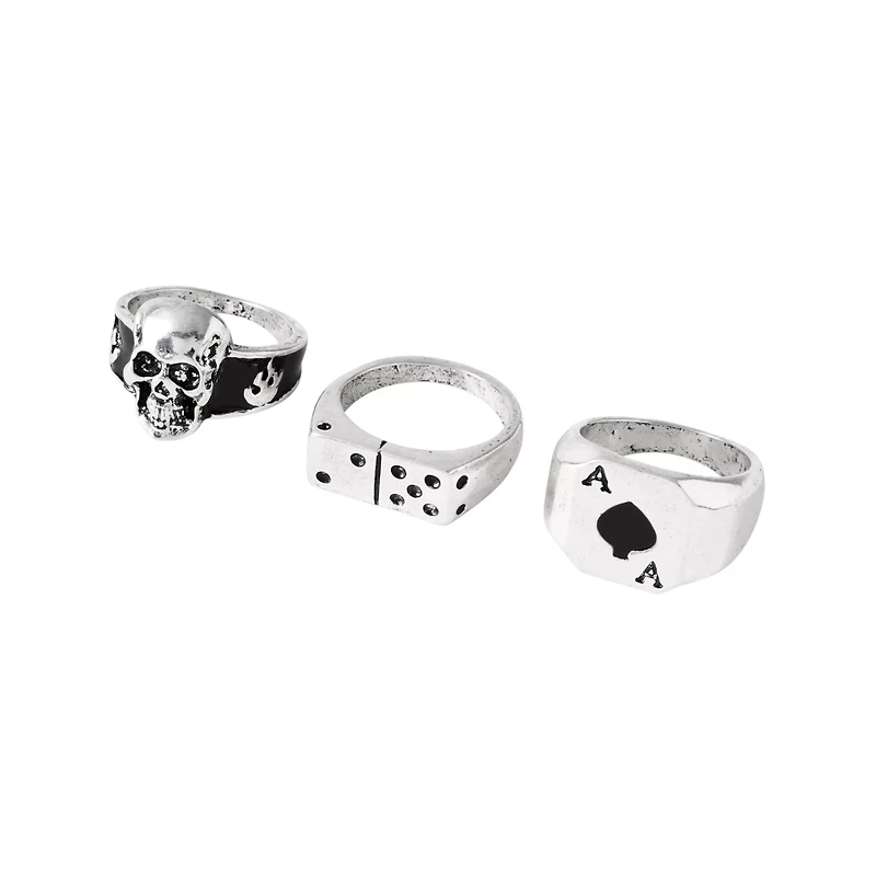 Multi-Pack Skull Domino Rings - 5 Pack