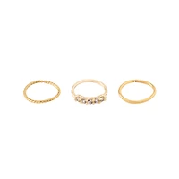 Multi-Pack CZ Gem Gold-Plated Seamless Hoop Nose Rings - 3 Pack