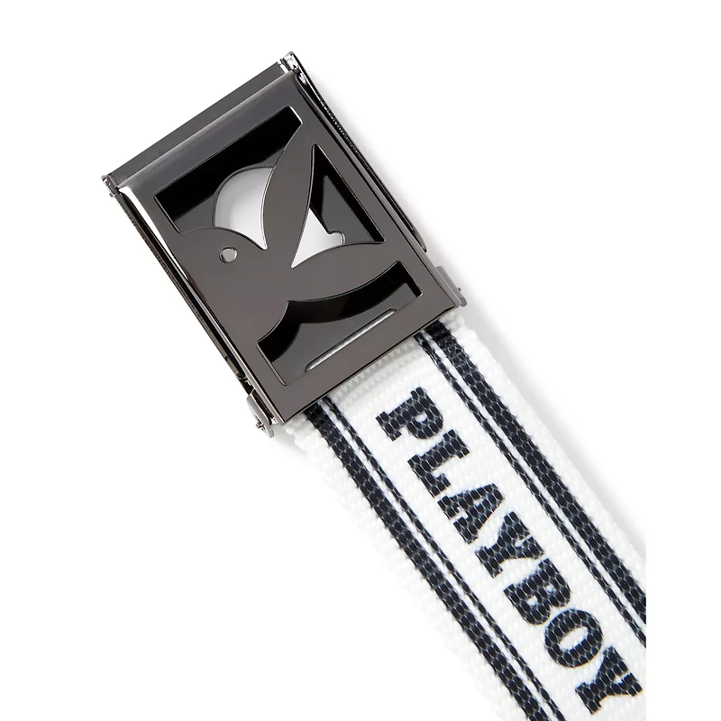White Kanji Playboy Belt