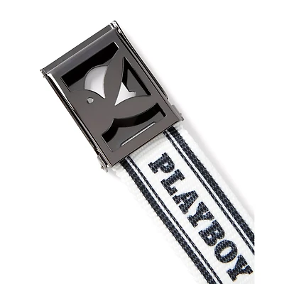 White Kanji Playboy Belt