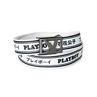 White Kanji Playboy Belt