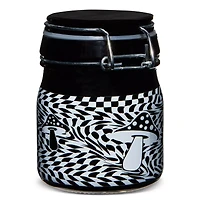 Black and White 3D Mushroom Checkered Stash Jar - 5 oz.