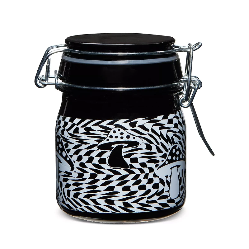 Black and White 3D Mushroom Checkered Stash Jar - 5 oz.