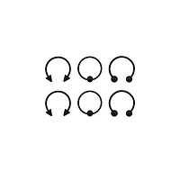 Multi-Pack Horseshoe and Captive Rings 3 Pair - 16 Gauge