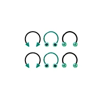 Multi-Pack Teal CZ Horseshoe Rings - 3 Pair