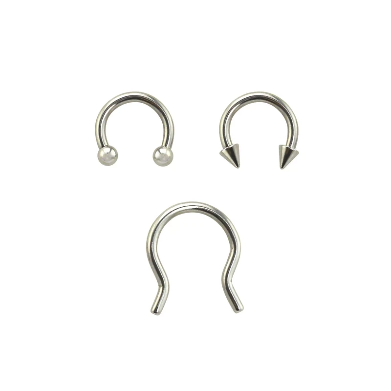 Septum Nose Ring 3 Pack - 16 Gauge