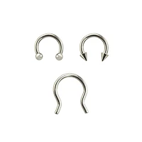 Septum Nose Ring 3 Pack - 16 Gauge