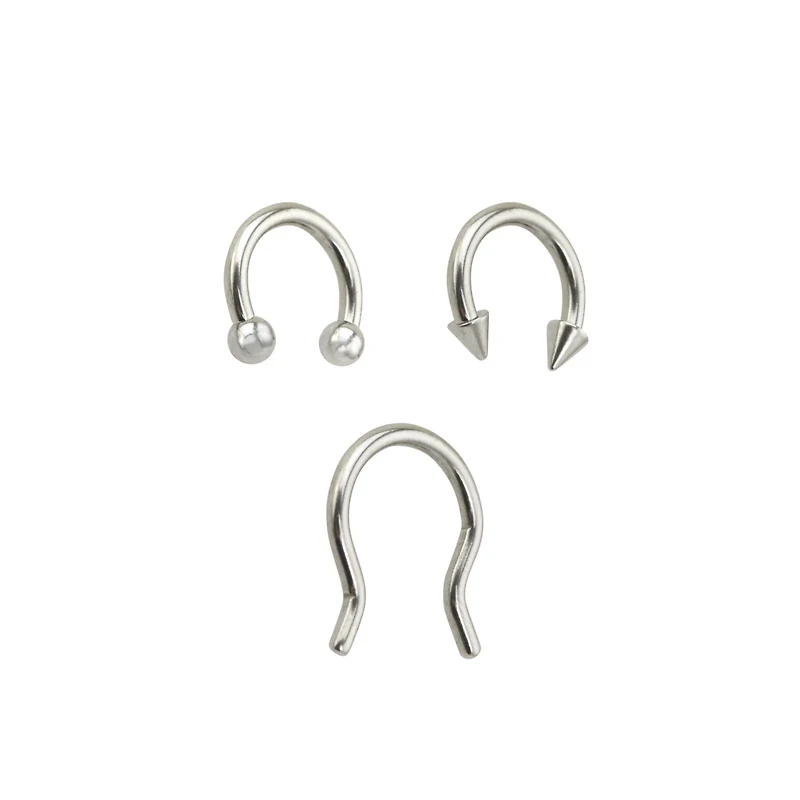 Septum Nose Ring 3 Pack - 16 Gauge