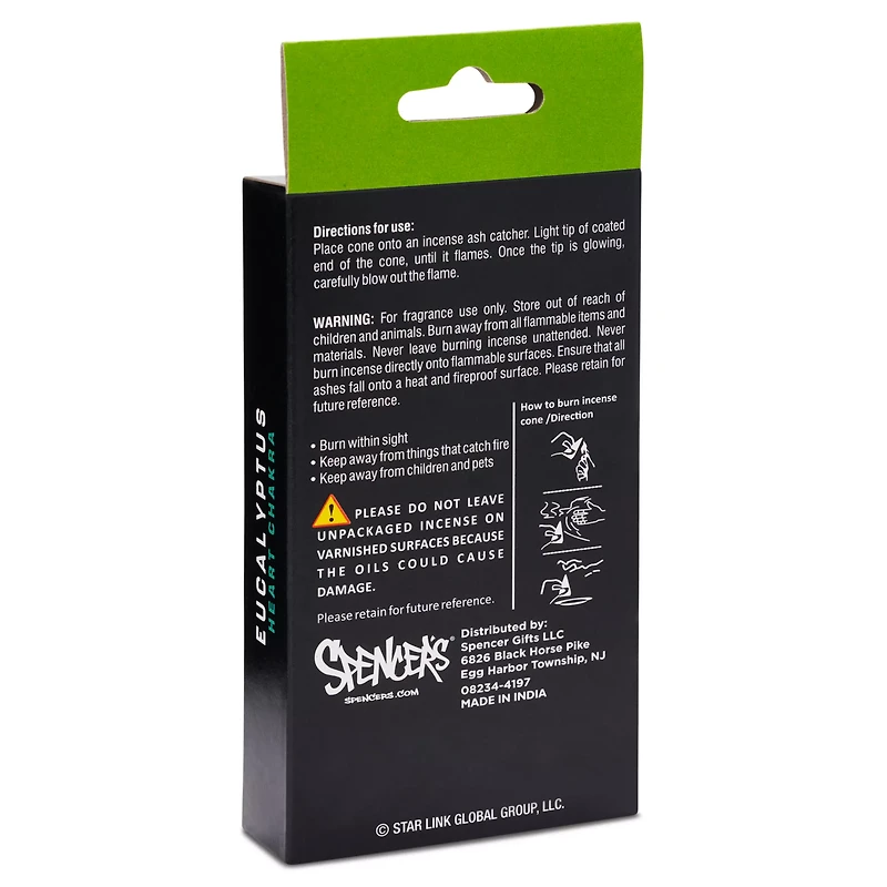 Eucalyptus Heart Chakra Cones Incense - 20 Pack