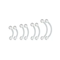 Multi-Pack Clear Curved Barbells - 8 Pack