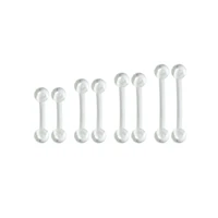 Multi-Pack Clear Curved Barbells - 8 Pack