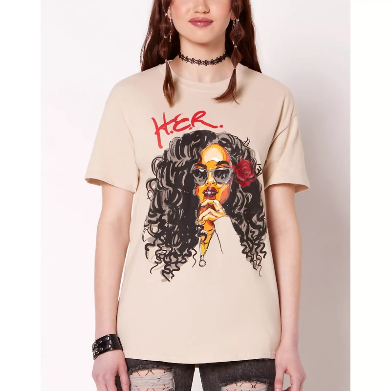 Illustrated H.E.R. T Shirt