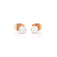 Multi-Pack Rose Goldtone Playboy Bunny and CZ Stud Earrings - 3 Pair