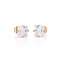 Multi-Pack Rose Goldtone Playboy Bunny and CZ Stud Earrings - 3 Pair