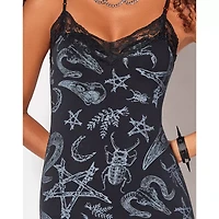 Goth Print Cami Mini Dress