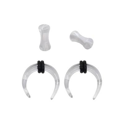 White Marble Pinchers and Plugs Set