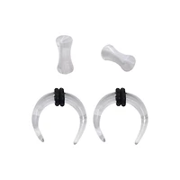 White Marble Pinchers and Plugs Set