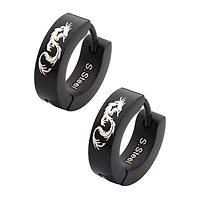 Black Dragon Huggie Earrings - 18 Gauge