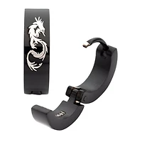 Black Dragon Huggie Earrings - 18 Gauge