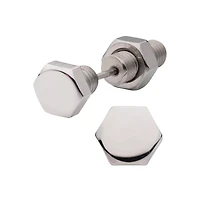 Nut and Bolt Fake Taper Earrings - 18 Gauge