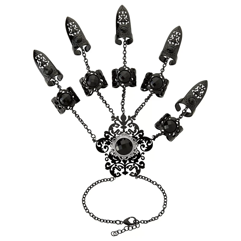 Black CZ Gothic Hand Armor