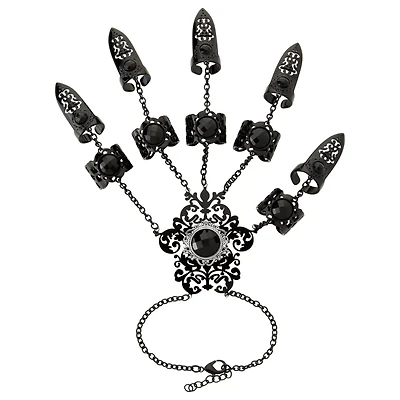 Black CZ Gothic Hand Armor