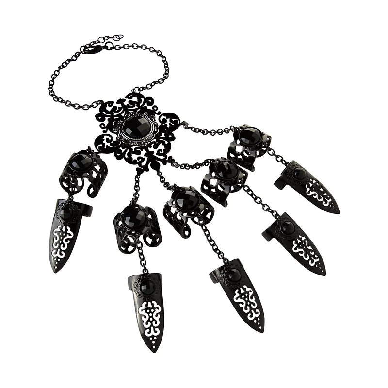 Black CZ Gothic Hand Armor