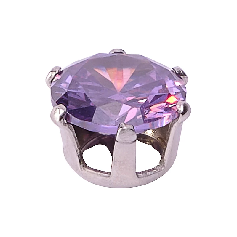 CZ Amethyst Birthstone Stud Earrings