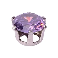 CZ Amethyst Birthstone Stud Earrings