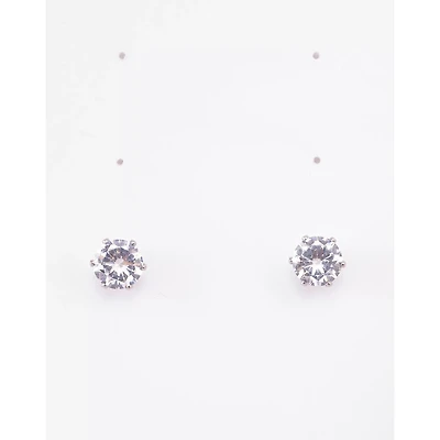 CZ Faux Diamond Stud Earrings