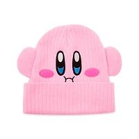 3D Kirby Face Cuff Beanie Hat