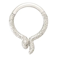 Snake Silver-Tone Hinged Hoop Ring