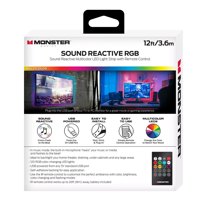 12 Ft. Multi-Color Neon Smart RGB LED Strip