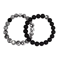 Black and Swirl Long Distance Beaded Bracelets