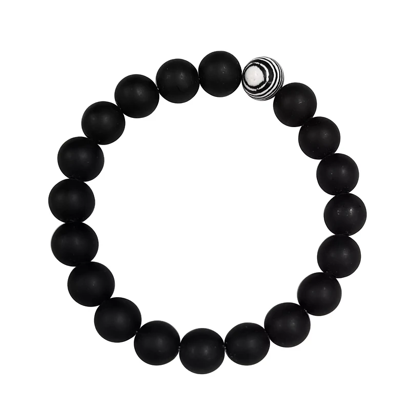 Black and Swirl Long Distance Beaded Bracelets