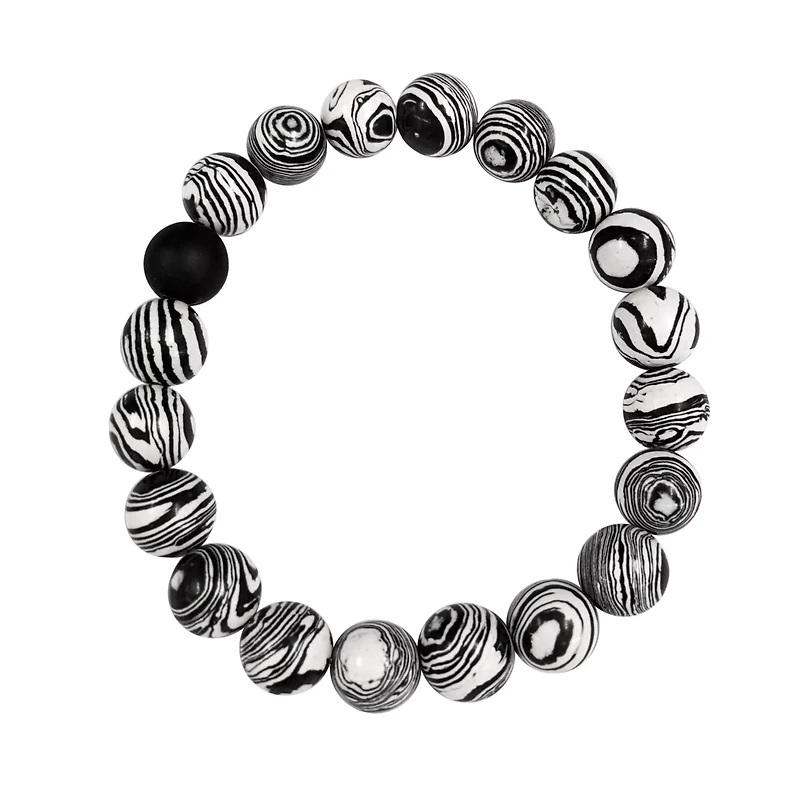 Black and Swirl Long Distance Beaded Bracelets