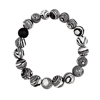 Black and Swirl Long Distance Beaded Bracelets