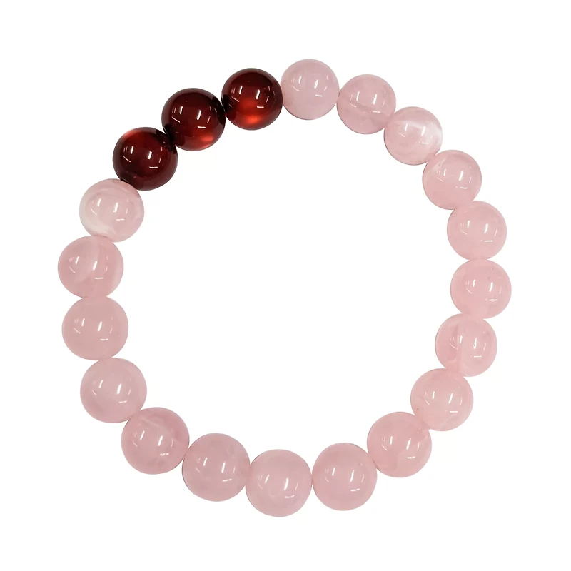 Pink and Red Long Distance Beaded Bracelets - 2 Pack