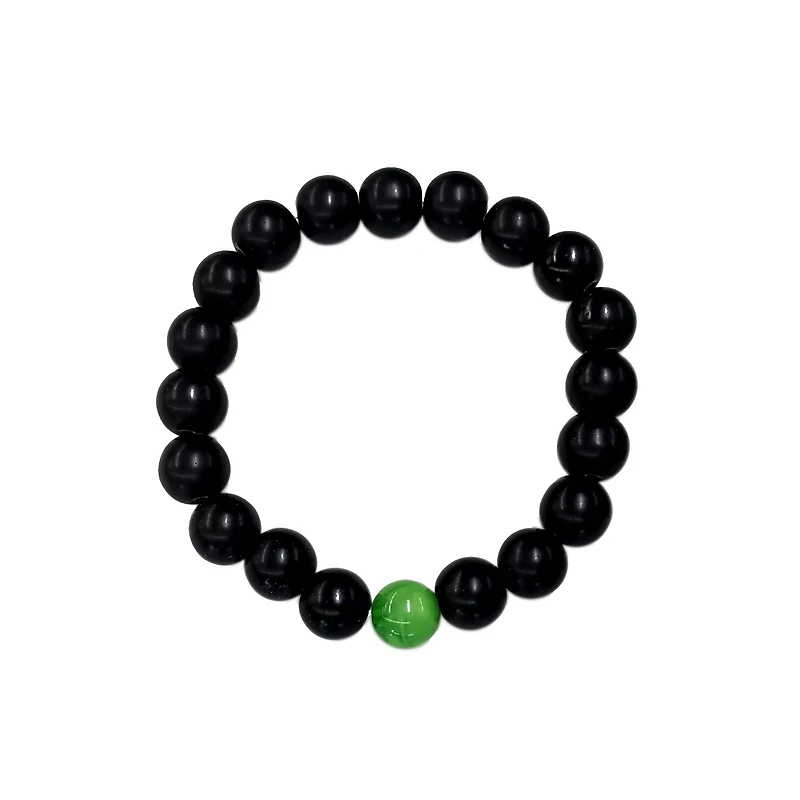 Multi-Pack Black and Green Beaded Bracelets - 2 Pack