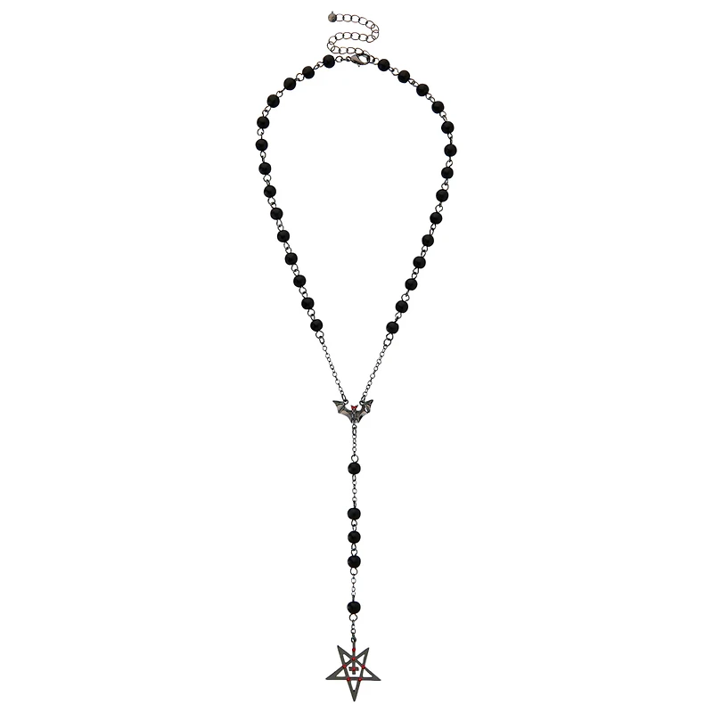 Pentagram Bat Pendant Chain Necklace