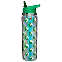 Weed Leaf Yin and Yang Water Bottle with Straw - 18 oz.