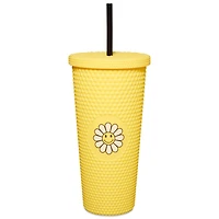 Yellow Daisy Textured Cup with Straw- 20 oz.