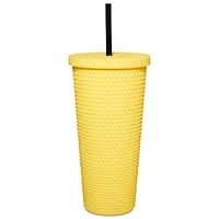 Yellow Daisy Textured Cup with Straw- 20 oz.