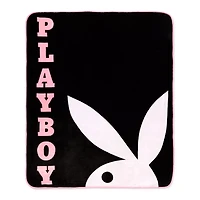 Black Playboy Reversible Fleece Blanket