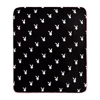 Black Playboy Reversible Fleece Blanket