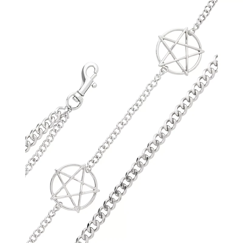 2-Row Pentagram Curb Wallet Chain