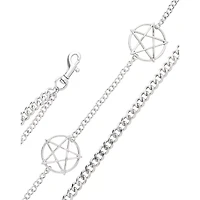 2-Row Pentagram Curb Wallet Chain