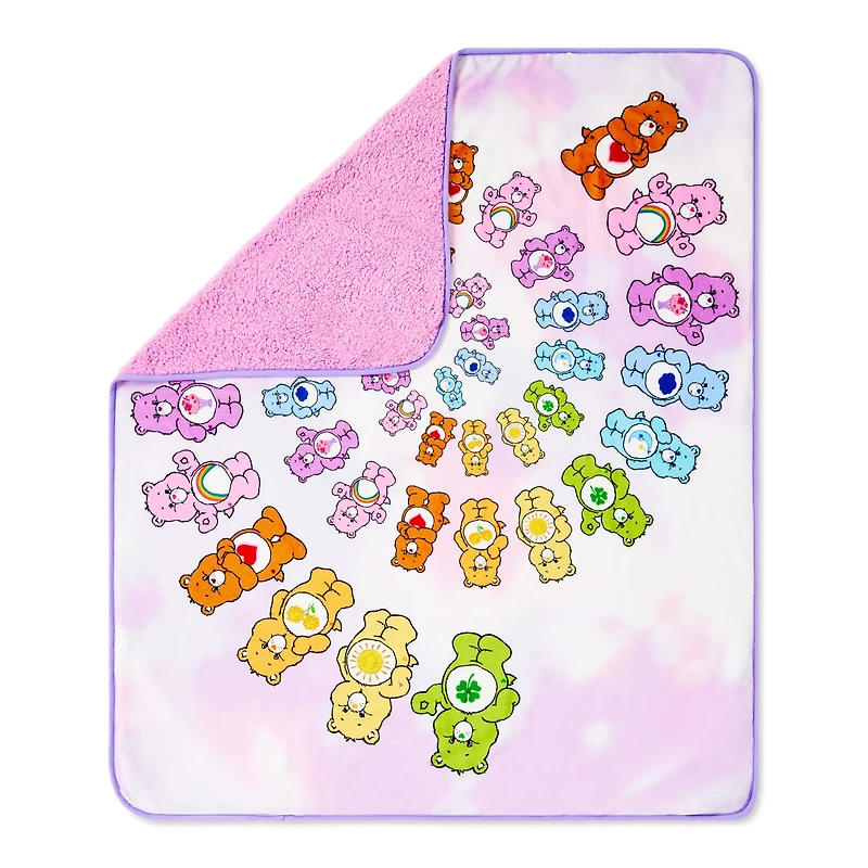 Tie Dye Care Bears Sherpa Fleece Blanket